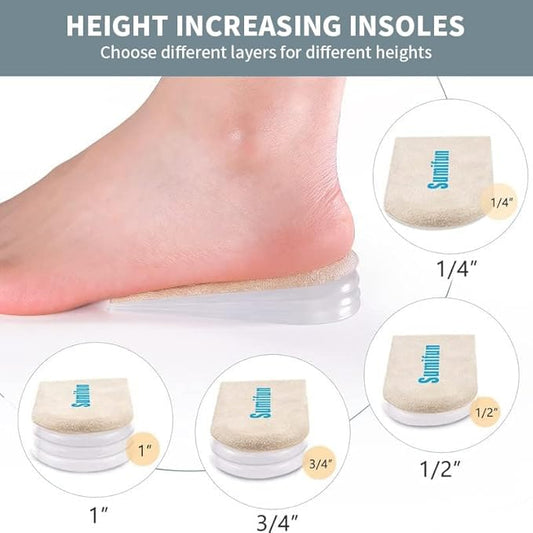 Sumifun Heel Lift, 3-layer gel shoe lifts for women with irregular legs, adjustable orthopedic heel lifts for heel pain and length discrepancy