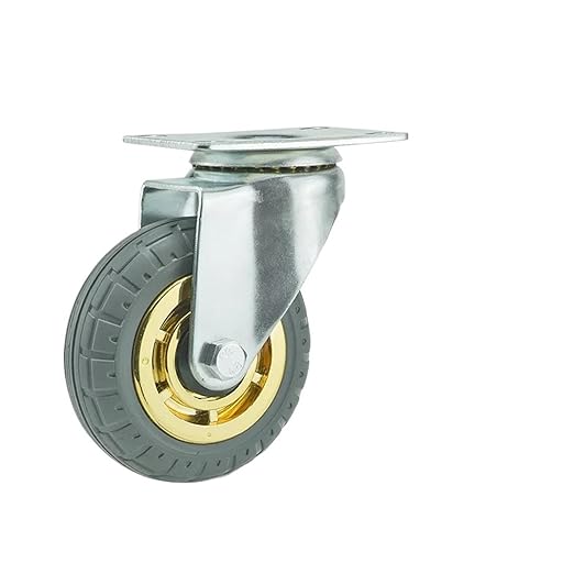1PCS Casters Heavy Duty Furniture Rubber Swivel Mover Silent Shelves Wheelbarrow Trolley Hardware Transporter Tire Trolley(1pc Stem Brake Wheel,4 inch)