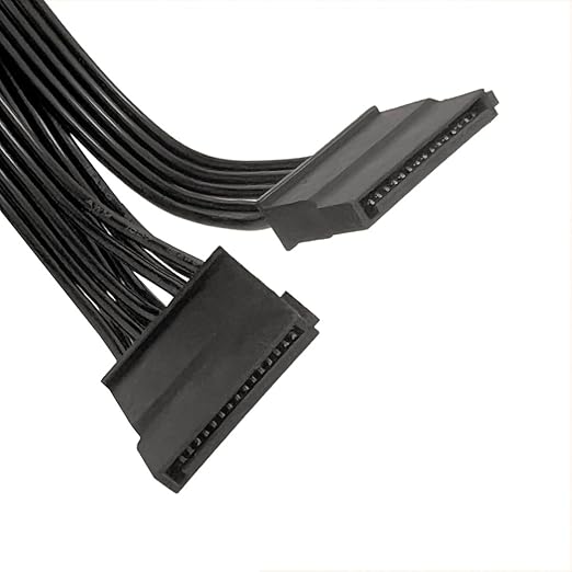 Suyitai SATA SSD Power Supply Cable Conductor and Wire Line for EVGA 1000 GQ 80 Gold 1000W 6 Pin 1 to 3 PSU 6-Pin to 3X Power Cable 18AWG(Input: 6pin, Output: 3X SATA 15pin)(73cm28.7in)