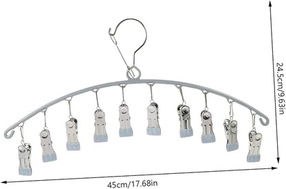Multi-Functional Stainless Steel Sock Drying Rack Hat Hanger Organizer Space Saver Hanger for Laundry