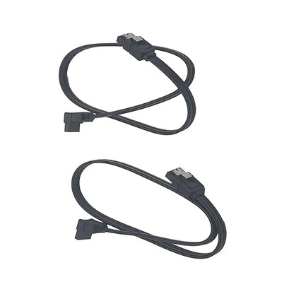 SATA III 6.0 Gbps SATA Cable for Motherboard SATA HDD SSD (16-inch Right Angle & Straight SATA Cable, 6.0 Gbps SATA III Cable, SATA 3 6Gb/s Cable)(1 Straight + 1 Angled)