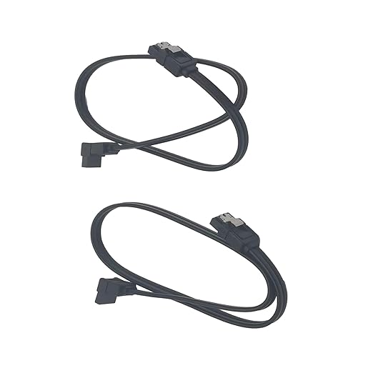 SATA III 6.0 Gbps SATA Cable for Motherboard SATA HDD SSD (16-inch Right Angle & Straight SATA Cable, 6.0 Gbps SATA III Cable, SATA 3 6Gb/s Cable)(1 Straight + 1 Angled)