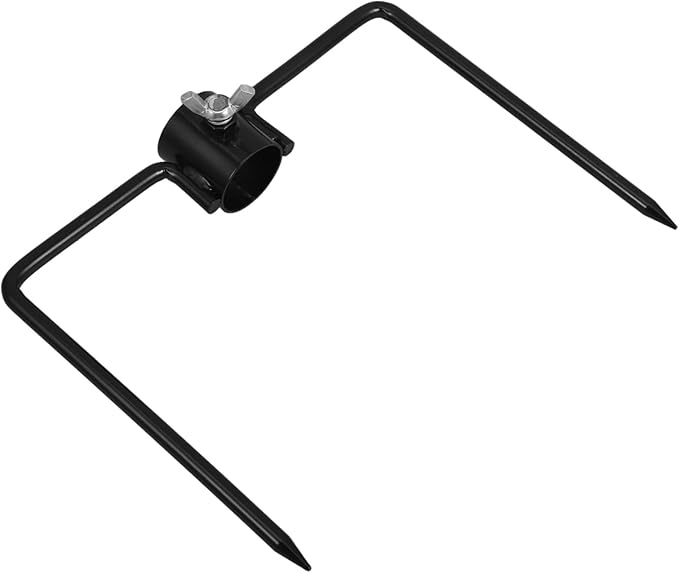 Sturdy Iron Craft Ground Spike Versatile Flag Pole Stand and Shepherd's Hook for Garden