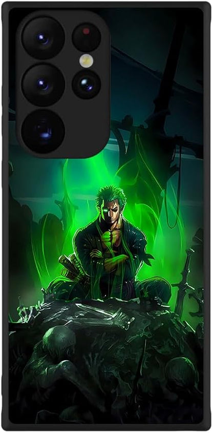 Black Soft TPU Rubber Protective Anti-Slip Shockproof Fashion Case Cover Compatible with Samsung Galaxy S23 Ultra Roronoa Zoro Anime Japan Anime10