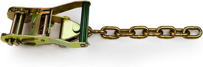 VULCAN Ratchet Buckle - 2 Inch Wide Handle with Chain Tail - 4 Pack - 3,300 Pound Safe Working Load