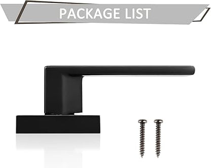 Probrico 4 Pack Black Dummy Door Levers Dummy Handles Heavy Duty Interior Levers Modern Non-Turning Door Hardware for French Door