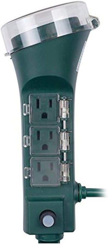 Monoprice 6-Outlet Digital Touch Yard Stake Power Strip with Photocell Light Sensor and Countdown Timer