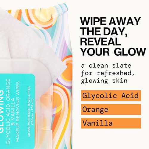 Pacifica Makeup Remover Face Wipes - Daily Facial Cleansing & Exfoliating Towelettes - Biodegradable - Organic - w/Gycolic Acid - Clean Beauty Vegan & Cruelty-Free Dermatologist Tested (Pack of 2)