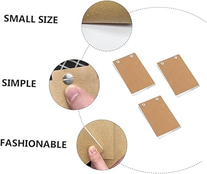 3Pcs Removable Screw Mini Memo Notepads Creative Scrapbook Drawing Paper Blank Pocket Notebooks for Writing for School Office and Daily Notes
