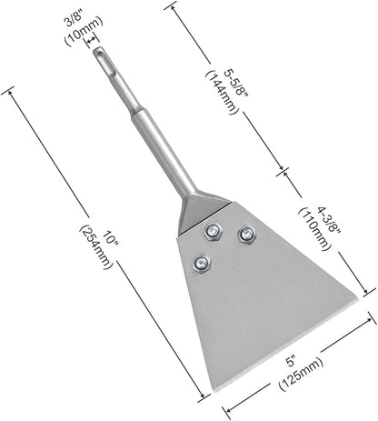 5 Inch Wide SDS-Plus Floor Scraper Tile Thinset Scaling Chisel SDS-Plus Shank Thinset Scraper Adhesives Remover Wall Scraper Fits SDS-Plus Rotary Hammers and Chipping Hammer Drills (5" x 10")