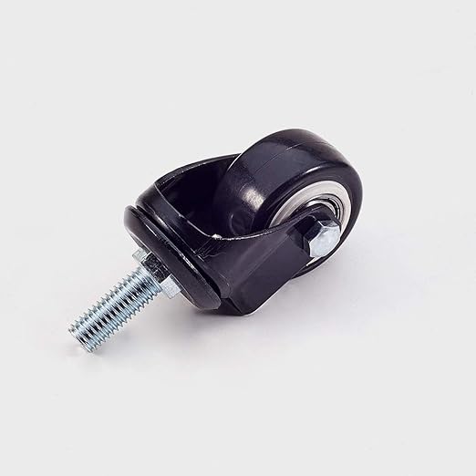 MroMax 1.5 Inch Stem Casters, PVC Casters Without Brake, Each Capacity 110Lbs Heavy Duty Swivel Caster with M10 x 25mm Threaded Stem for Shopping Carts, Trolley and Workbench(Pack of 1)