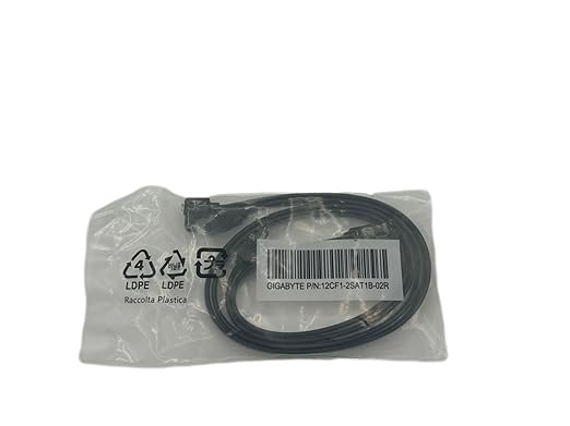 GIGABYTE - 16-inch SATA III cable, right and right angle, compatible with HDD and SSD (6.0 Gbps SATA III, 1 drive)