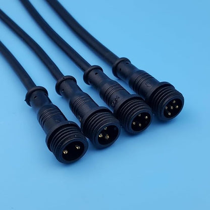 10Pairs Black Small Size DC/2/3/4/5 Pin 20cm Waterproof IP65 Male and Female LED Strip Cable Wire Connector - (Color: 10Pairs 2Pin Cable)