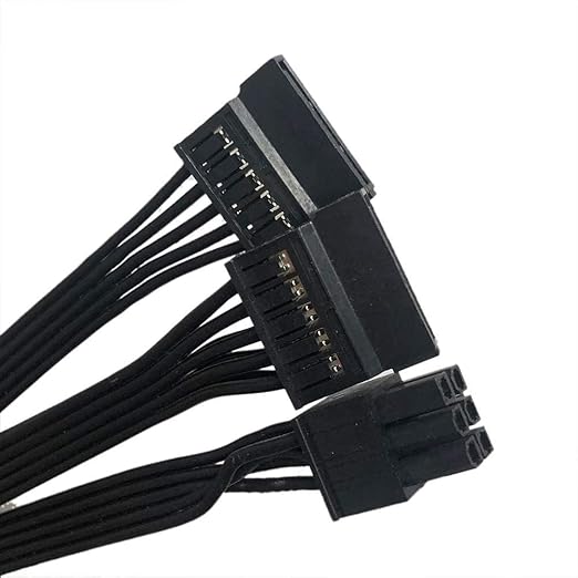 6 Pin to 3X 15 Pin SATA Hard Drive Power Adapter Cable for Some Types of Thermaltake Modular PSUs 20-in(50cm), Black