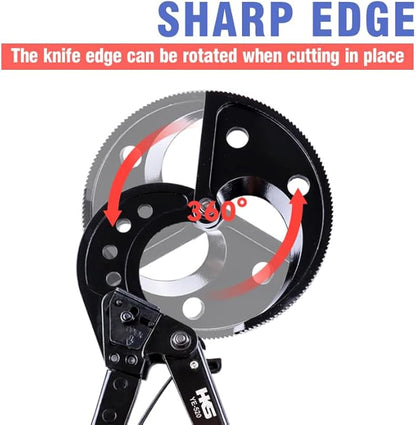 HKS Ratchet Cable Wire Cutter Heavy Duty for Cutting Electrical Aluminum Copper and Multi-core Cables up to 400mm²