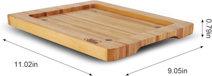 Artestia Bamboo Platter for Cooking Steak Stone, Replacement Serving Trays, Chacutery Accessories Board for Family Garthering Parties(Without Stone)