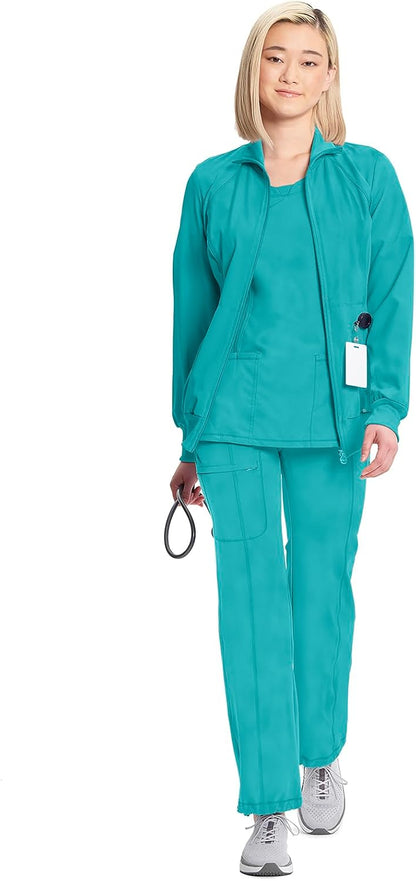 Cherokee Infinity Zip Front Scrub Jackets for Women, 4-Way Stretch Fabric, 2391A