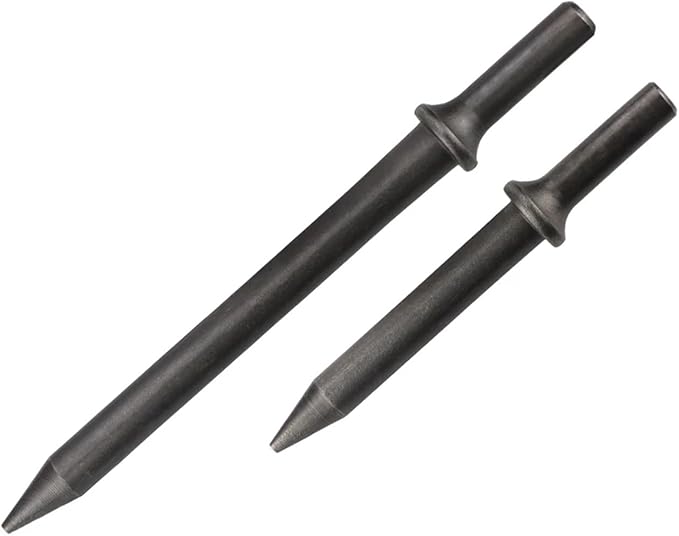 Air Chisel Head Hard Steel Solid Air Shovel Head Air Impact Hammer Bit Pneumatic Tool Accessoryies 150Y 190Y 250Y Cutting(4pcs 125mm Spring)