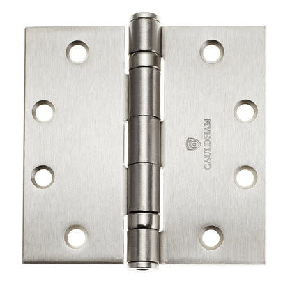 Cauldham (3 Pack) Commercial-Grade 4-1/2" Full Mortise Ball-Bearing Door Hinges - Satin Nickel