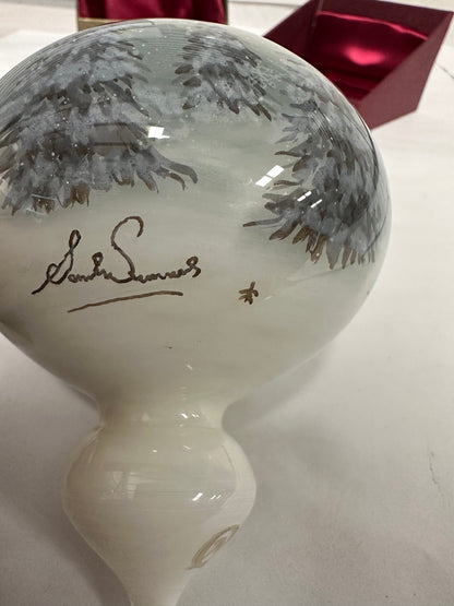 NeQwa Art Hand-Painted Blown Glass Ornament Snow Animals Ornament