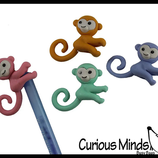 Wholesale 1 Cute Monkey Animal 3D Adorable Erasers - Eraser Pencil Top- Blue