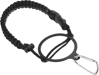 PATIKIL Paracord Handle, Water Bottle Handle Strap Carrier with Ring for 12oz to 64oz Wide Mouth Bottles, Black