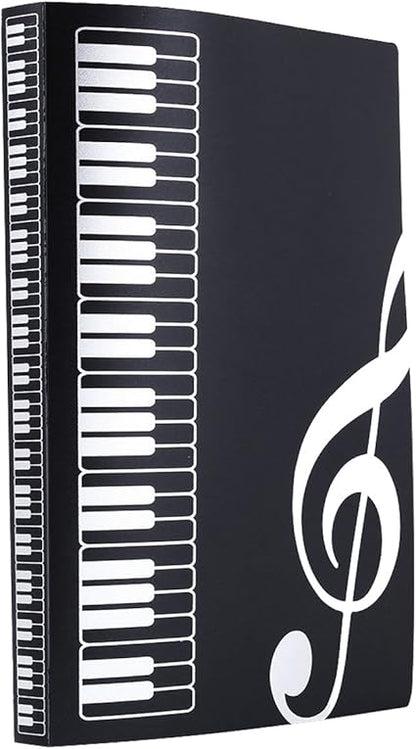 WOGOD Music Sheet File Paper Documents Storage Folder Holder Plastic.A4 Size,40 Pockets (Black)