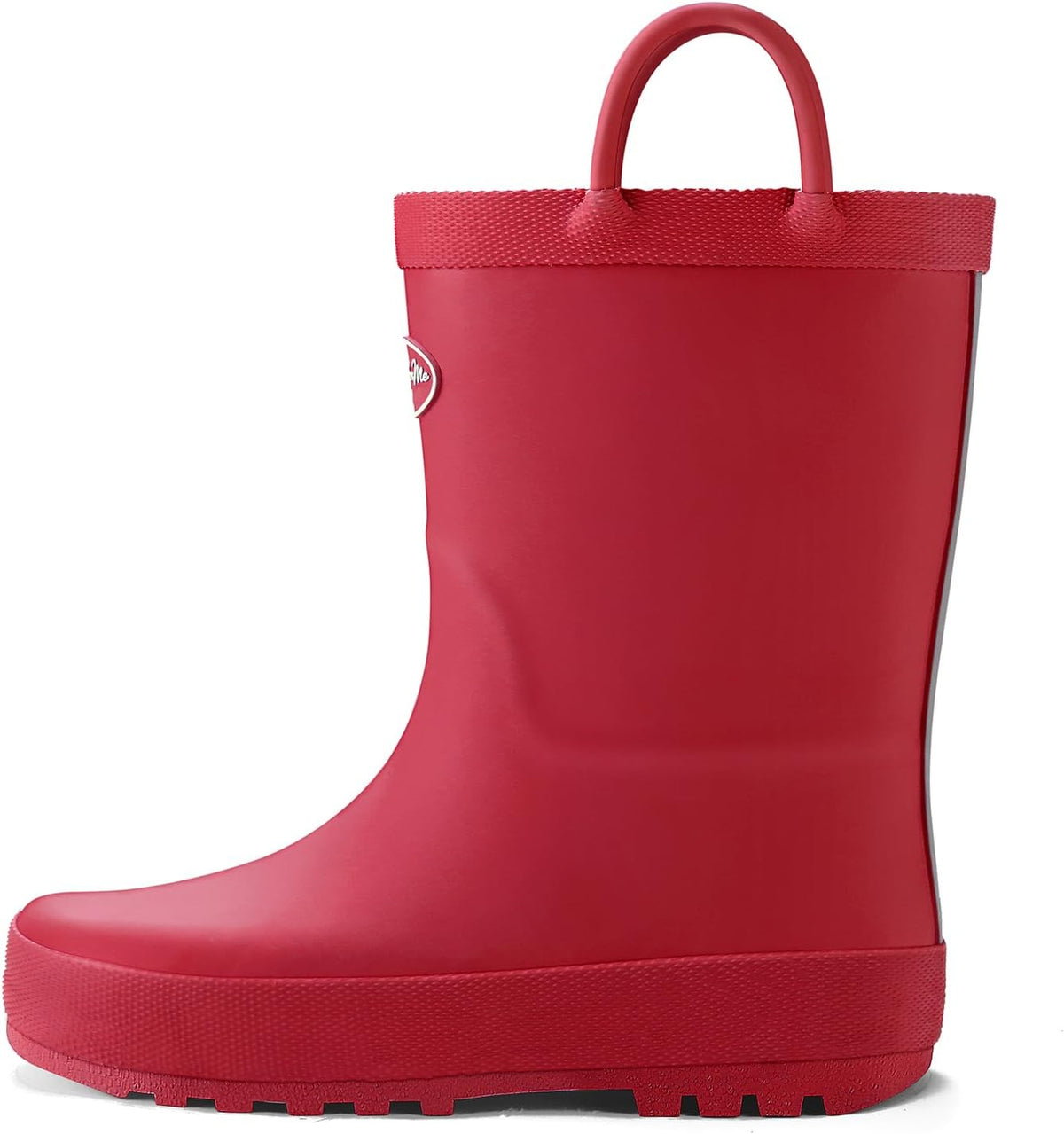 Kids Rain Boots, Waterproof Rubber Matte Boots with Easy-on Handles