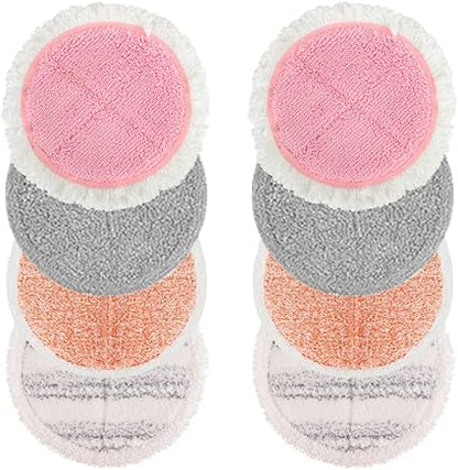 Electric Mop Pads 6.5 inch: G700  P700 Pink Spin Mop Replacement Pads Cordless Electric Mops for Floor Cleaning Scrubber Microfiber Round Scrub 8 Pack