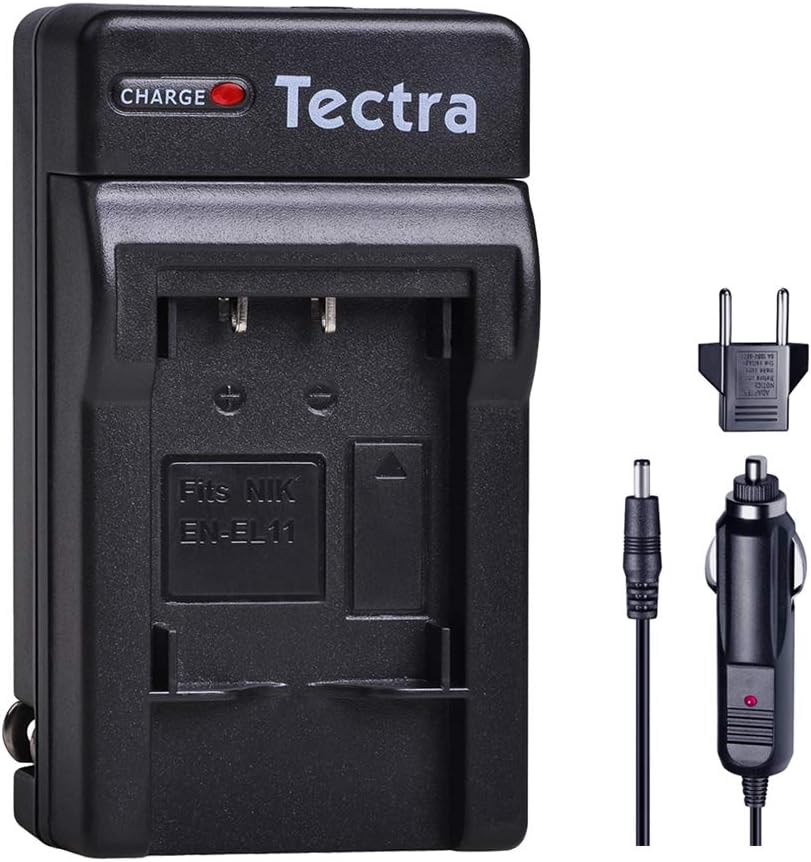 Tectra Charger Only, for NP-BY1 EN-EL11 LI-60B D-Li78 Compatible with Nikon Coolpix S550 S560 Sony Action Cam Mini HDR-AZ1VR AZ1 AZ1V AZ1VR Olympus FE-370