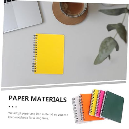 FUNOMOCYA 4pcs Mini Spiral Notebook Solid Academic Notepad for Note Taking Portable Notebooks for Students and Office Use for Daily Writing and Organizing