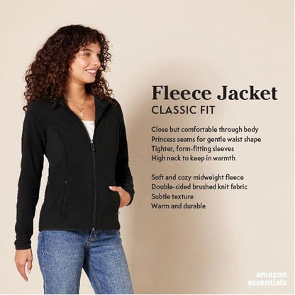 Essentials Women's Classic-Fit Full-Zip Polar Soft Fleece Jacket (Available in Plus Size)