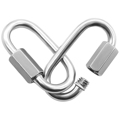 Anvin 2 Pack Large Quick Links M10 38 Inch Heavy Duty Carabiner Stainless Steel Chain Links Connector D Shape Locking Chain Hooks Repair Utility Screw Links for Camping Outdoor Equipment Hammocks