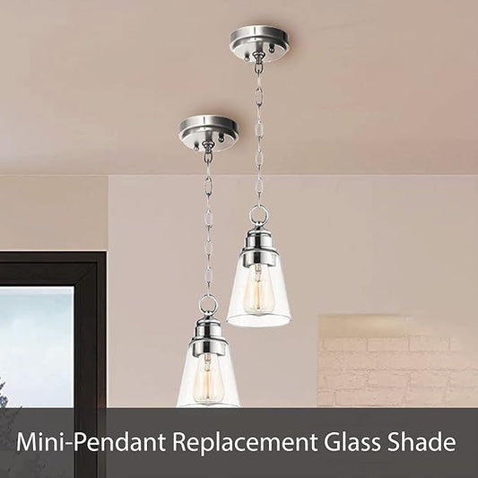 Aspen Creative 23611-01, Clear Cylinder Glass Shade, 4" Diameter x 6-12" Height, Center Hole: 42mm.