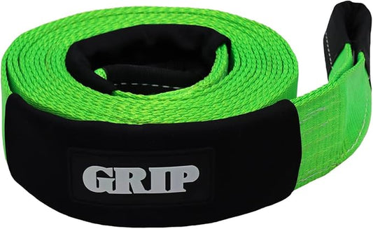 Grip 30 ft x 3" Heavy Duty Recovery Snatch Strap - UV Resistant, Double Stitched Nylon, High Strength Polyester, Reinforced End Loops - Tow/Recover Trucks, Cars, Machinery - 10,000 lb Working Capacity