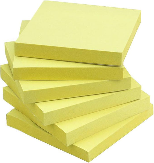 Early Buy Sticky Notes 3x3 Self-Stick Notes Yellow Color 6 Pads, 100 SheetsPad (Yellow)