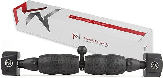 Mobility Wall- Stand Up Door Mounted Smooth Foam Roller for Soft Tissue Massage & Muscle Recovery for Exercise, Includes 1 Trigger Point Attachments