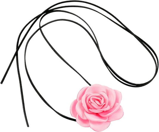 Flower Choker For Women, Flower Necklace Black Floral Long Dainty Trendy Cute Women'S Choker Necklaces Fashion Jewelry