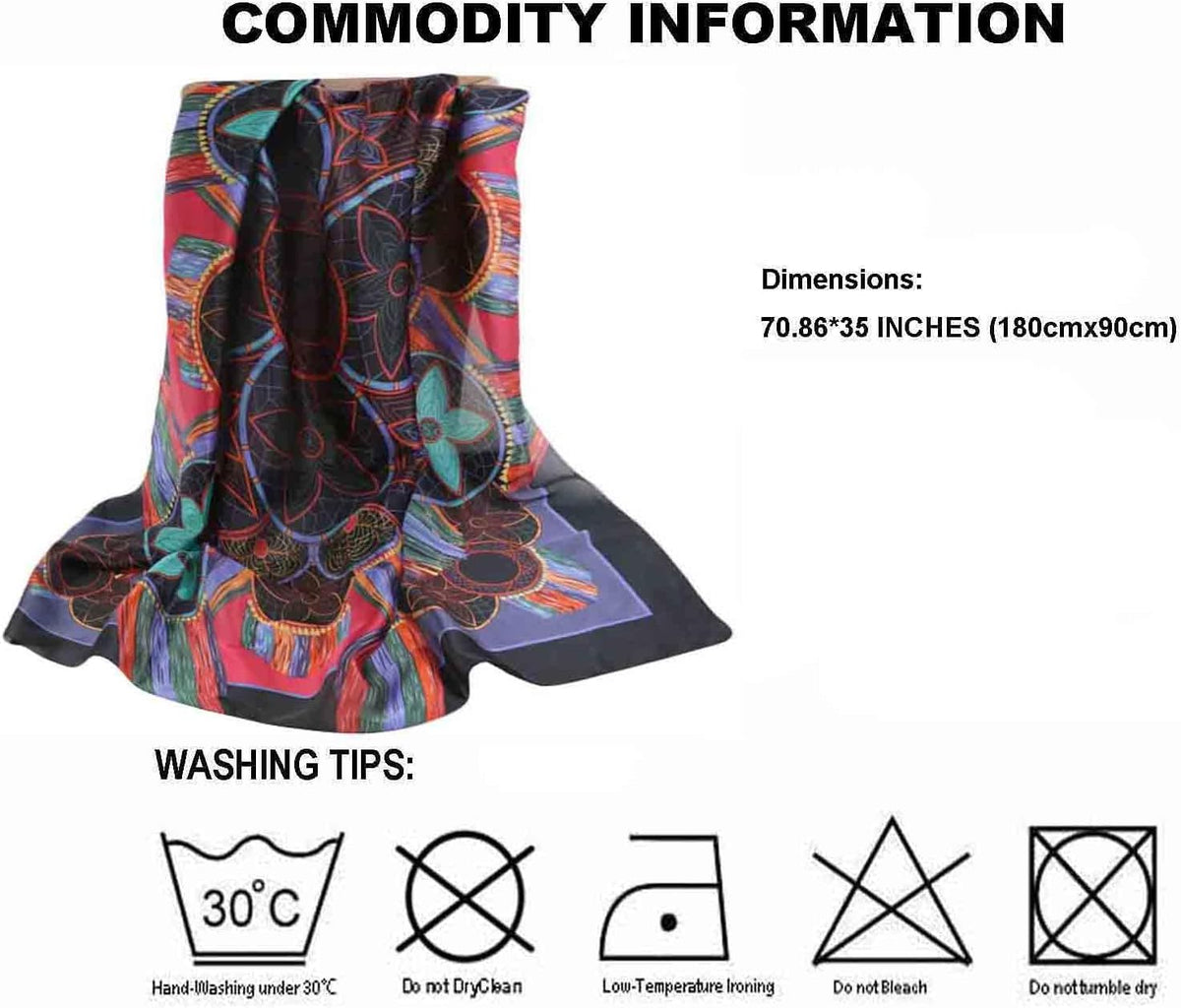 Acotavie Scarfs for Women Fashion Scarves Long Satin Silk Feeling Scarf Lightweight Sunscreen Shawls.