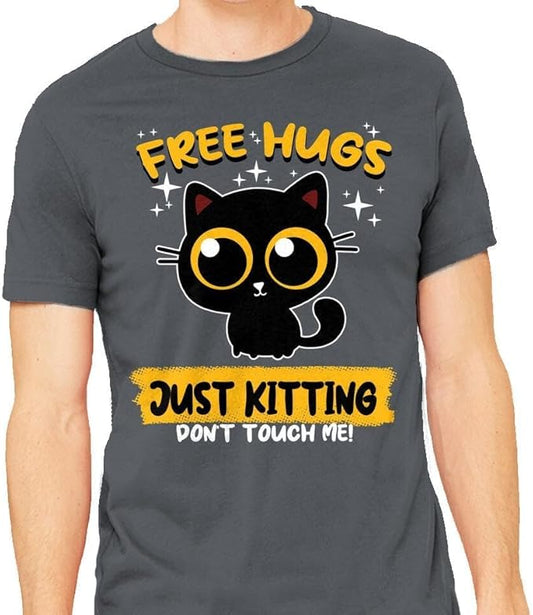 TeeFury - Free Hugs Just Kitting - Mens Animal, Cat, T-Shirt