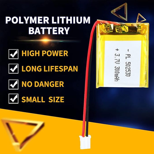 YDL 3.7V 300mAh 502530 Lipo battery Rechargeable Lithium Polymer ion Battery Pack with PH2.0mm JST Connector