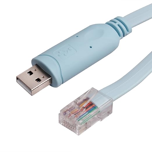 Cisco Compatible Console Cable, 6ft, FTDI USB to RJ45  Windows 7, 8  VistaMACLinux  RS232 Switch Router (Type-A)