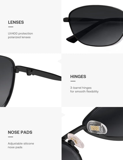 SOJOS Retro Oval Polarized Sunglasses for Women Men Vintage 90s Style Womens Mens Sunnies Sun Glasses SJ1245