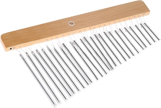 Luwecf 25 Note Single Row Wind Chimes Hand Chimes Music Educational Early Learning, Silver https://a.co/d/66AOITz