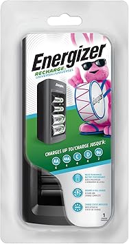 Energizer Recharge Universal Battery Charger with AA, AAA, C, D, 9V Compatibility