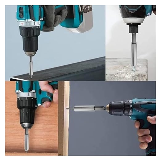 Magnetic Screwdriver Extension Hexagonal Handle Extended Connecting Rod Steel Screwdrivers Bit Holder Woodworking Tools Parts(3PCS)(3pcs)