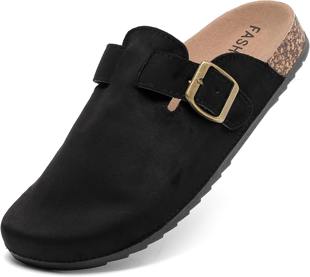 DDXYYDS Suede Clogs Men & Women Unisex Leather Mules Soft Cork Footbed Adjustable Buckle Slip Sandals Potato Shoes with Arch Support.