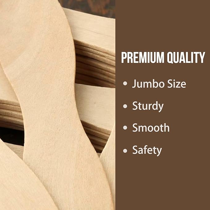 WISYOK 8 inch Craft Sticks, 20 Pack Wood Wavy Sticks, Fan Handles, Large Popsicle Sticks for Crafts, Wedding Programs, DIY Crafting, Painting Mixing