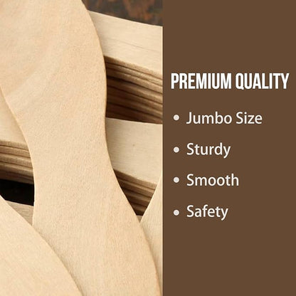 WISYOK 8 inch Craft Sticks, 20 Pack Wood Wavy Sticks, Fan Handles, Large Popsicle Sticks for Crafts, Wedding Programs, DIY Crafting, Painting Mixing