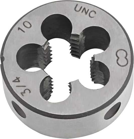 34"-10 UNC HSS Tap And Die Set, 34 x 10 UNC Machine Thread Tap And Round Thread Die Right Hand